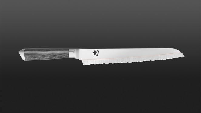 
                    Dual-Core-Klinge des Shun Kagerou Brotmessers gefertigt in innovativem Schmiedeverfahren