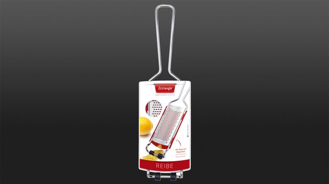 
                    Râpe fine triangle en acier inoxydable avec un emballage durable