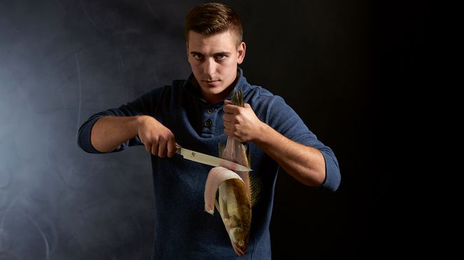 
                    David Lanz avec couteau à jambon