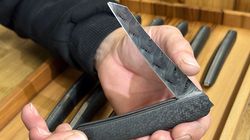 Coltellino: Coltello da bistecca da asporto, Taschenmesser Damast Carbon