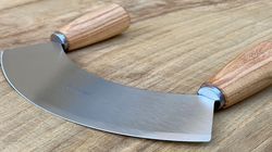 Acciaio inossidabile, Wiegemesser mit Holzgriff