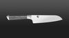 
                    Dual-core blade of the Shun Kagerou Santoku crafted using an innovative forging process