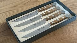 Güde Barrel Oak knives, steak knife set oak wood